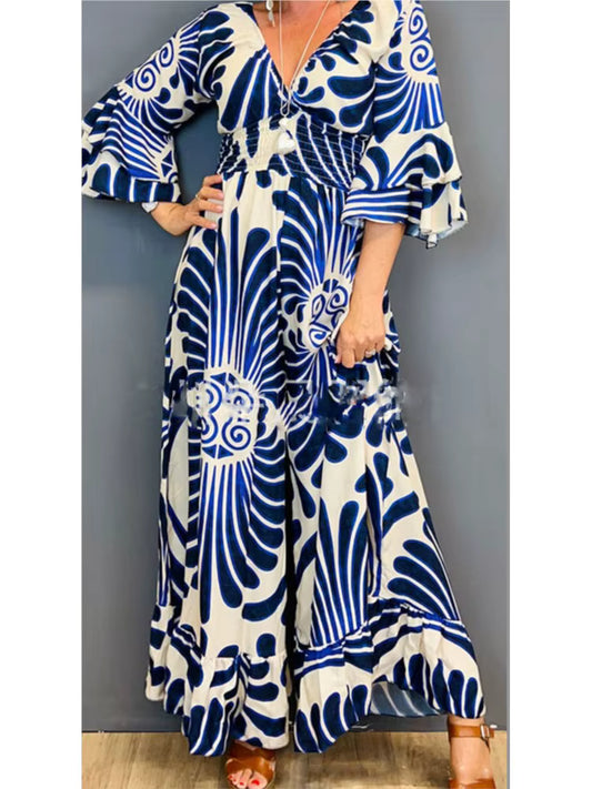 Ruffle Print Dress