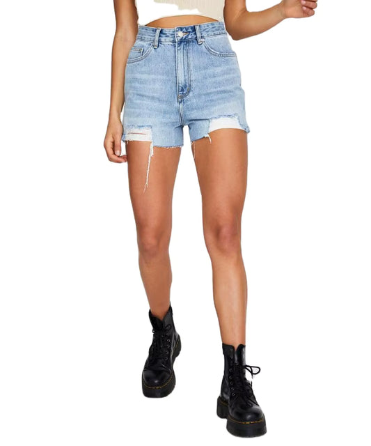 High Rise Denim Shorts